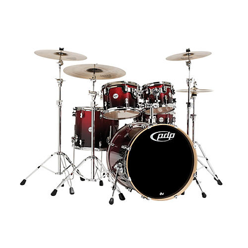 PDP Concept Maple 5-Piece Shell Pack Red To Black Fade