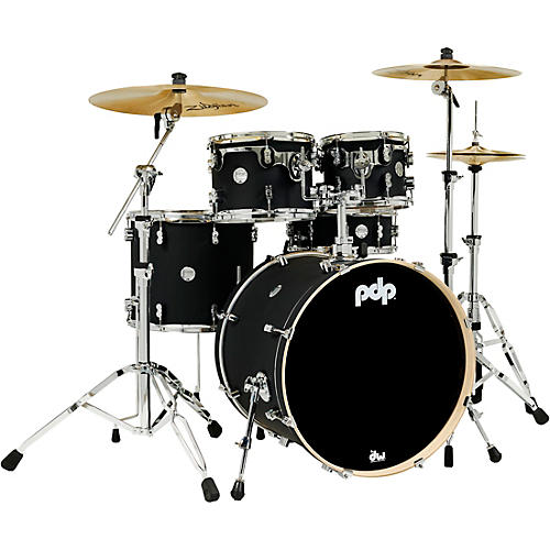 PDP Concept Maple 5-Piece Shell Pack with Chrome Hardware Condition 1 - Mint Satin Black