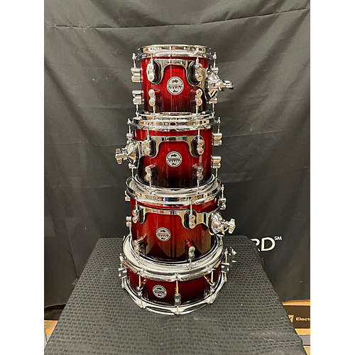 PDP by DW Concept Maple 7 Piece Drum Kit red sparkle fade