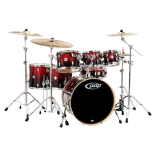 PDP by DW Concept Maple 7-Piece Shell Pack Condition 1 - Mint Red To Black Fade