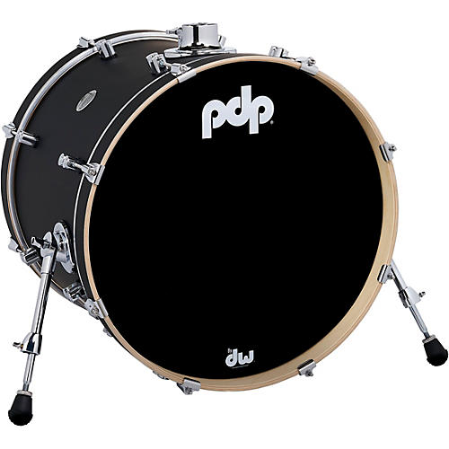 PDP by DW Concept Maple Bass Drum with Chrome Hardware 20 x 16 in. Satin Black