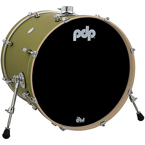 PDP by DW Concept Maple Bass Drum with Chrome Hardware 22 x 18 in. Satin Olive