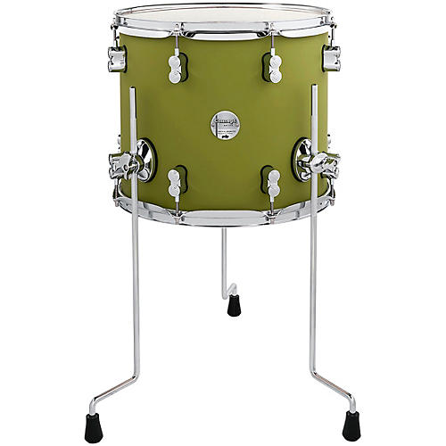 PDP by DW Concept Maple Floor Tom with Chrome Hardware 14 x 12 in. Satin Olive