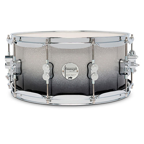 PDP by DW Concept Maple Snare Drum With Chrome Hardware 14 x 6.5 in. Silver to Black Fade