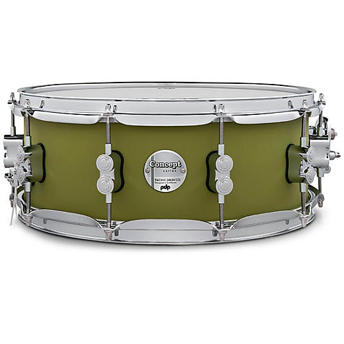 PDP by DW Concept Maple Snare Drum with Chrome Hardware 14 x 5.5 in. Satin Olive