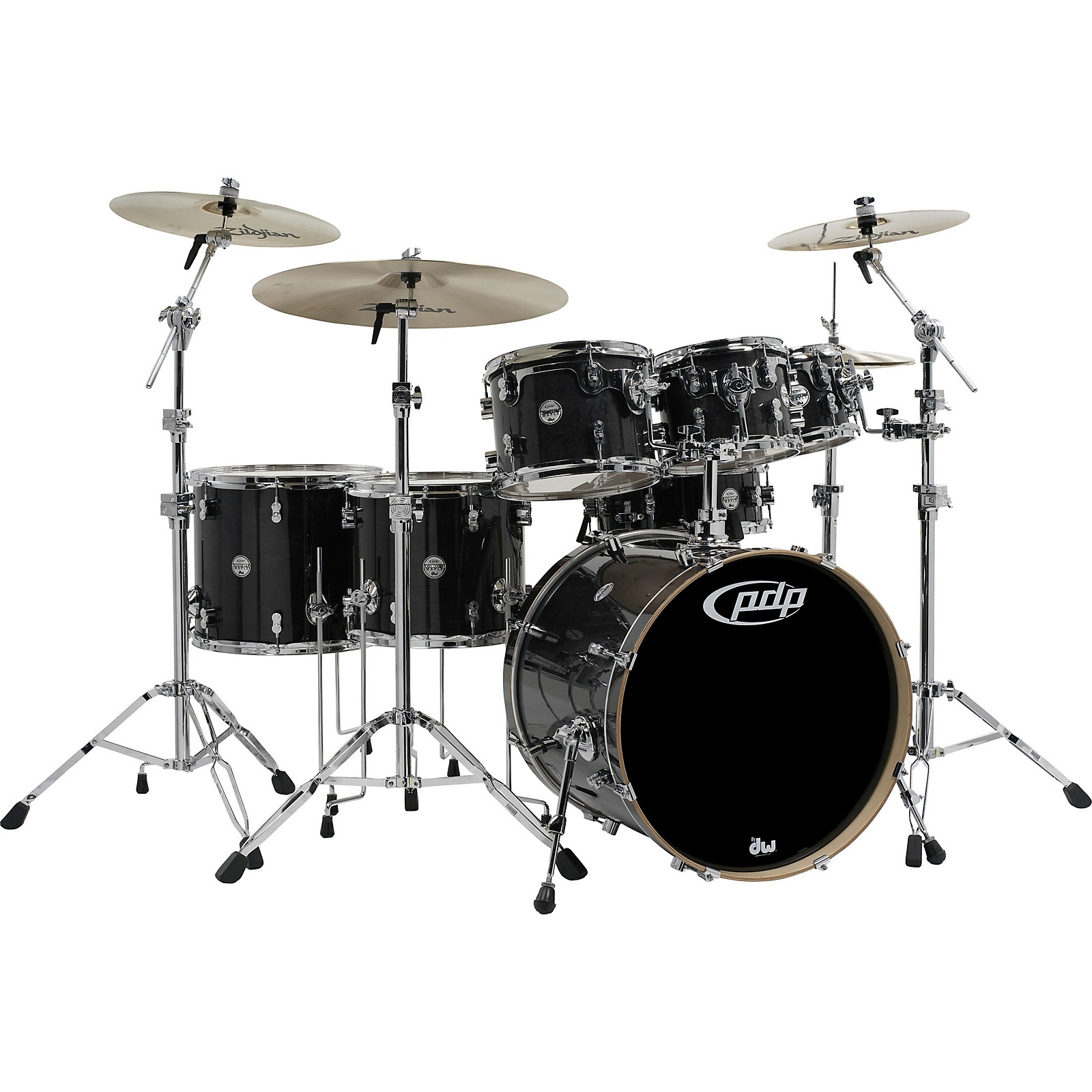 Pdp By Dw Concept Maple By Dw 7 Piece Shell Pack Ebony Stain Lacquer Musicians Friend 4880