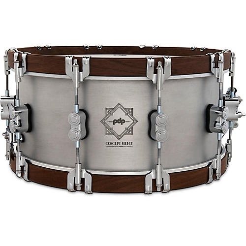 PDP by DW Concept Select Aluminum Snare Drum With Walnut Hoops 14 x 6.5 in. Aluminum