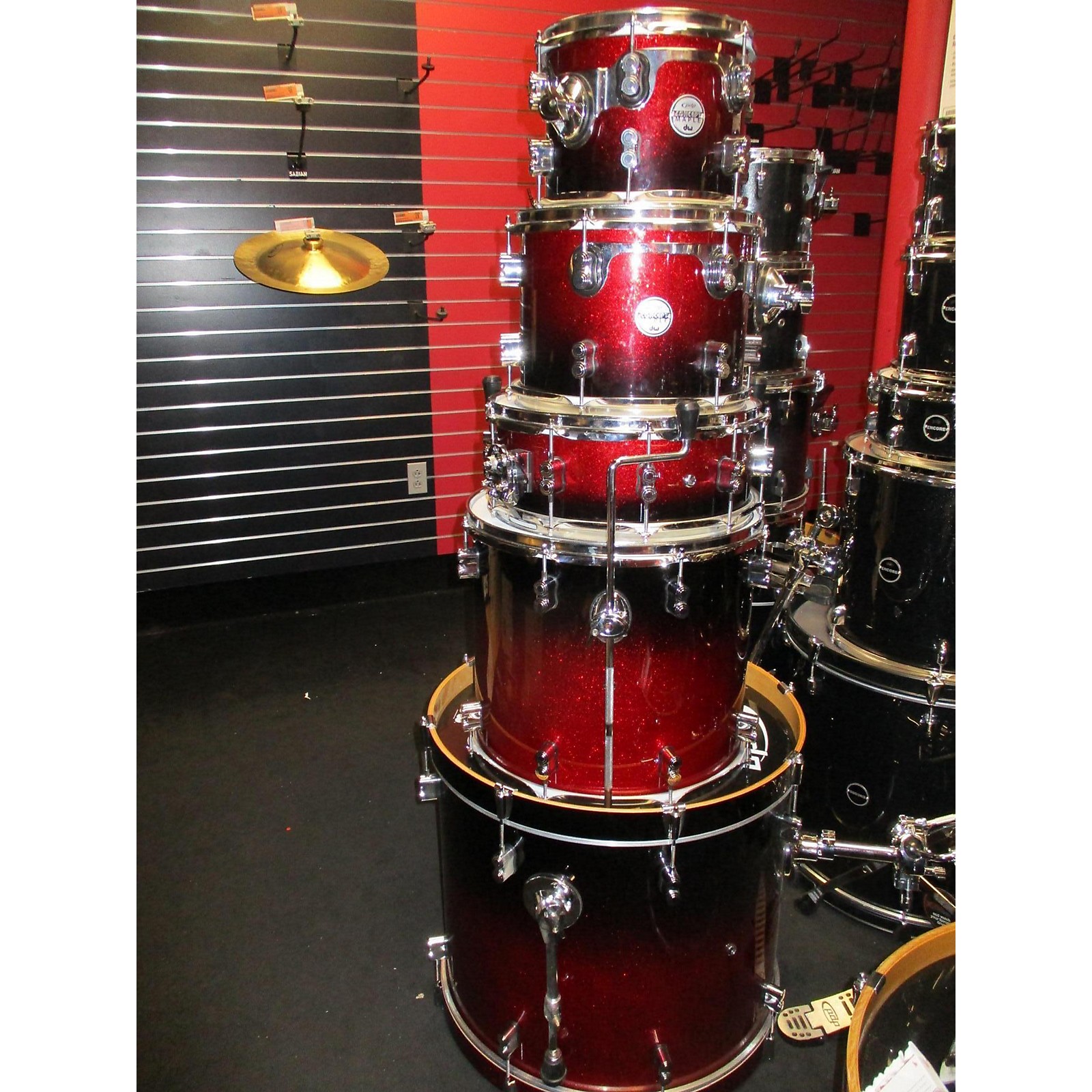 Used PDP by DW Concept Series Drum Kit red sparkle Musician's Friend