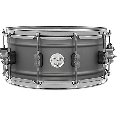 PDP by DW Concept Series Gun Metal Over Steel Snare Drum With Black Nickel Hardware