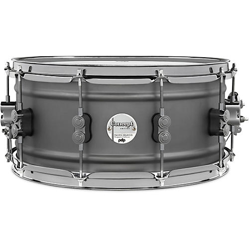 PDP by DW Concept Series Gun Metal Over Steel Snare Drum with Black Nickel Hardware 14 x 6.5 in.