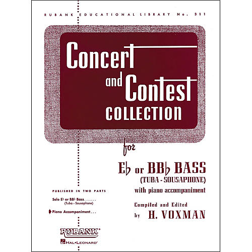 Hal Leonard Concert And Contest Collection for E Flat Or Bb Flat Bass (Tuba) Piano Accompaniment Only