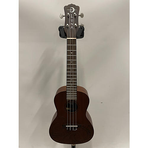 Luna Guitars Concert Tattoo Ukulele Mahogany