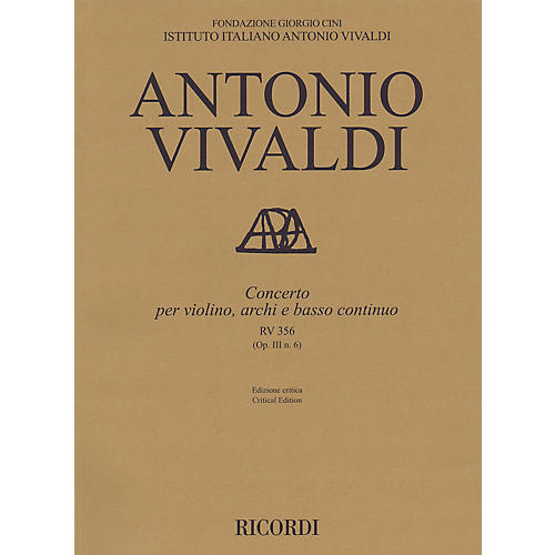 Ricordi Concerto A Minor, RV 356, Op. III, No. 6 String Orchestra Series Softcover Composed by Antonio Vivaldi