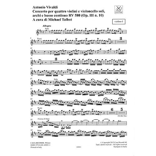 Concerto B Minor RV 580, Op. III No. 10 String Orchestra Series Softcover Composed by Antonio Vivaldi