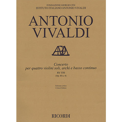 Ricordi Concerto E Minor, RV 550, Op. III, No. 4 String Orchestra Series Softcover Composed by Antonio Vivaldi