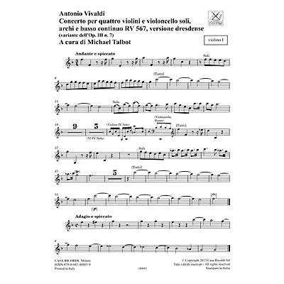 Ricordi Concerto F Major, RV 567, Op. III, No. 7/Variant of Op. 3, No. 7 String Orchestra by Antonio Vivaldi