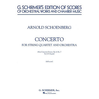 G. Schirmer Concerto (Full Score) Study Score Series Composed by Arnold Schoenberg