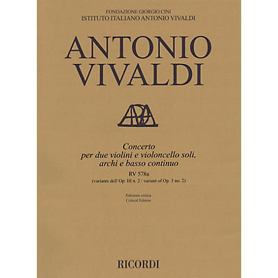 Ricordi Concerto G Minor, RV 578a, Op. 3, No. 2 String Orchestra Series Softcover Composed by Antonio Vivaldi
