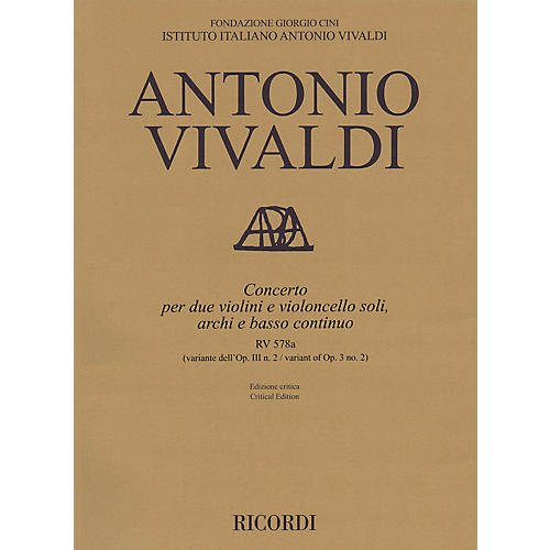 Ricordi Concerto G Minor, RV 578a, Op. 3, No. 2 String Orchestra Series Softcover Composed by Antonio Vivaldi
