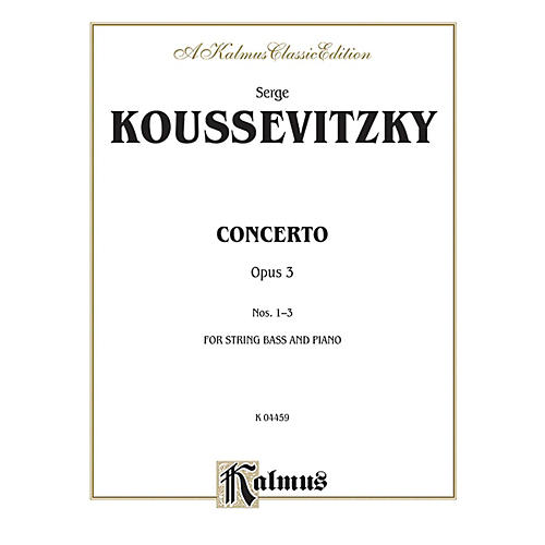 Alfred Concerto Op. 3 for String Bass By Serge Koussevitzky Book