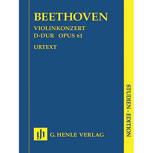 G. Henle Verlag Concerto for Violin in D Major Op. 61 (Study Score) Henle Study Scores Series Softcover