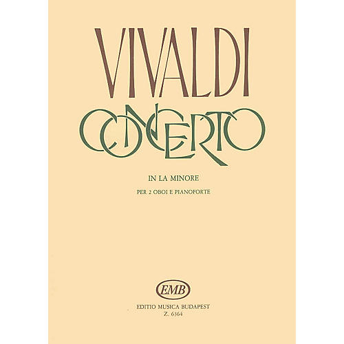 Editio Musica Budapest Concerto in A Minor for 2 Oboes, Strings and Continuo, RV 536 EMB Series by Antonio Vivaldi