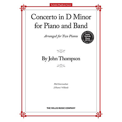 Willis Music Concerto in D Minor Willis Series by John Thompson (Level Mid-Inter)