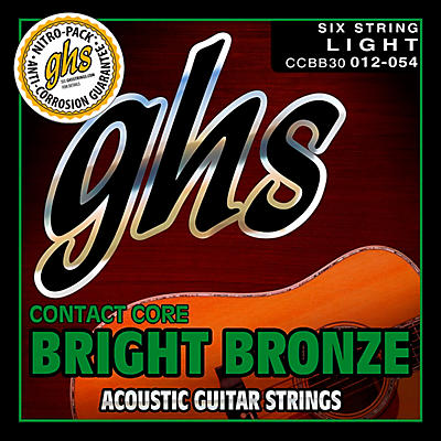 GHS Contact Core Bright Bronze Light Acoustic Guitar Strings (12-54)