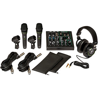 Mackie Content Creator Bundle With ProFX6v3 USB Mixer, EM-89D Dynamic Mics and MC-100 Headphones
