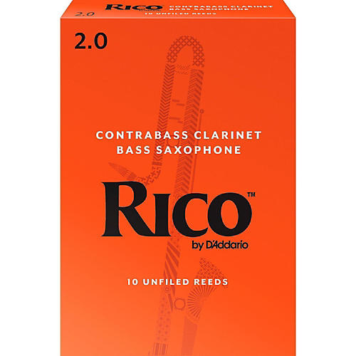 Rico Contra-Alto/Contrabass Clarinet Reeds, Box of 10 Strength 2