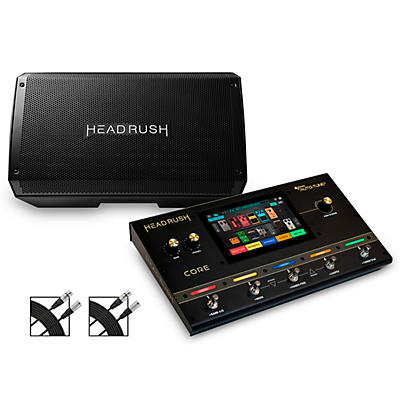 HeadRush Core Multi-Effects Processor Pedal and FRFR-112 1x12 Powered Speaker Cab, Plus 2 Free Livewire Cables
