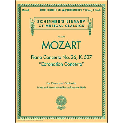 G. Schirmer Coronation Concerto 2 Pno/4Hnd piano Concerto No 26 K537 By Mozart