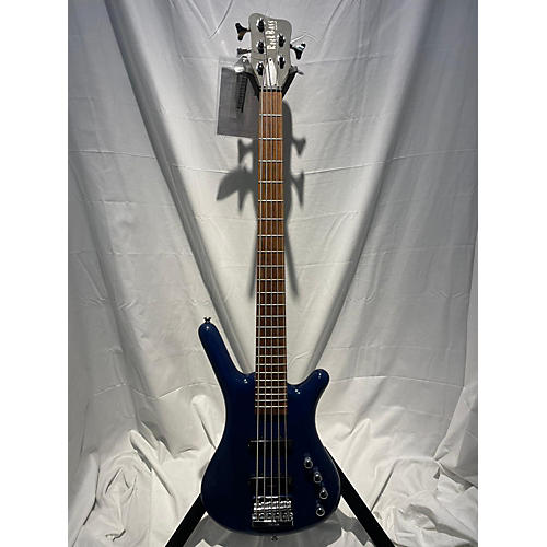 RockBass by Warwick Corvette 5 Electric Bass Guitar Ocean Blue Transparent