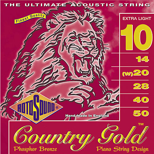 Country Gold Extra Light Phosphor Bronze Acoustic Guitar Strings