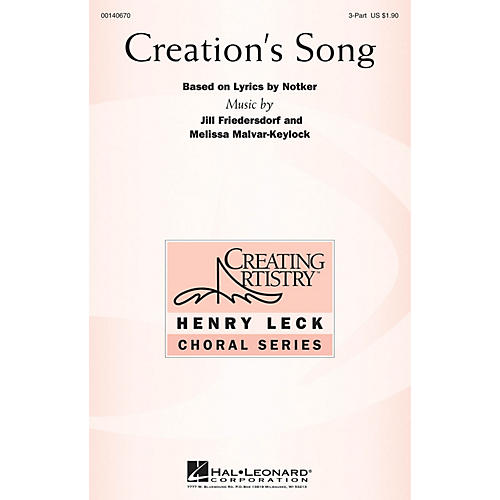 Hal Leonard Creation's Song 3 Part Treble composed by Jill Friedersdorf
