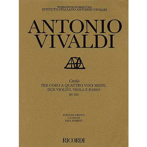 Ricordi Credo RV591 Study Score Series Composed by Antonio Vivaldi Edited by Paul Everett