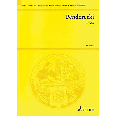 Schott Credo Study Score Series Softcover Composed by Krzysztof Penderecki