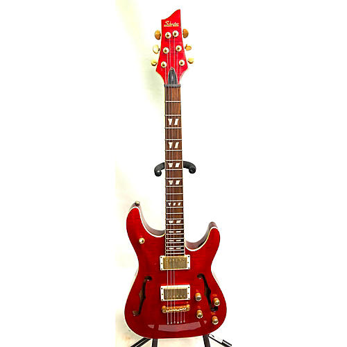 Schecter Guitar Research Csh1 Hollow Body Electric Guitar Trans Red