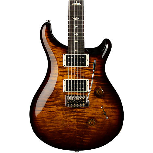 PRS Custom 24 Carved Figured Maple Top With Gen 3 Tremolo Solidbody Electric Guitar Black Gold Burst