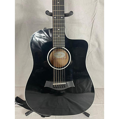 Taylor Custom 250ce-BLK DLX 12 String Acoustic Electric Guitar