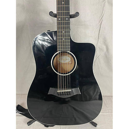 Taylor Custom 250ce-BLK DLX 12 String Acoustic Electric Guitar Black