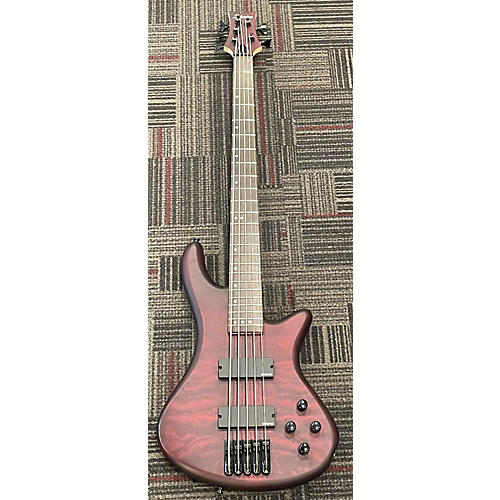 Schecter Guitar Research Custom 5 Electric Bass Guitar Crimson Red Burst