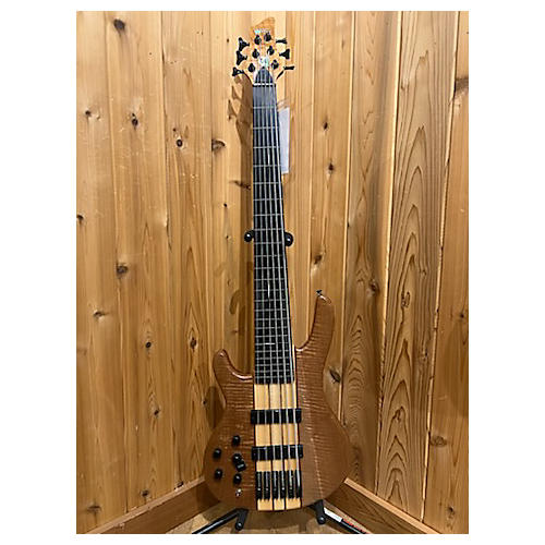 Wolf Custom 6 String Left Handed Electric Bass Guitar Natural