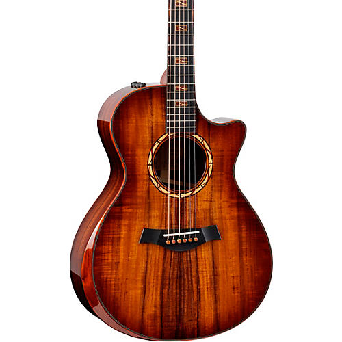 Taylor Custom All-Figured Hawaiian Koa Grand Concert Acoustic-Electric Guitar Shaded Edge Burst