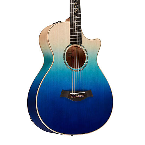 Taylor Custom All Urban Ash 12-Fret Grand Concert Acoustic-Electric Guitar Ombre Blue