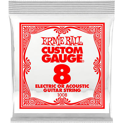 Ernie Ball Custom Gauge 1008 .008GA Single Acoustic or Electric String