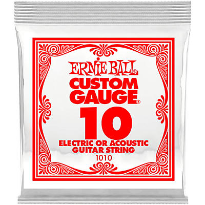 Ernie Ball Custom Gauge 1010 .010GA Single Acoustic or Electric Guitar String