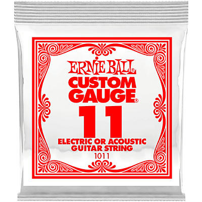Ernie Ball Custom Gauge 1011 .011GA Single Acoustic or Electric String