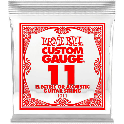 Ernie Ball Custom Gauge 1011 .011GA Single Acoustic or Electric String