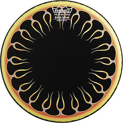 Remo Custom Graphic Flames Resonant Bass Drum